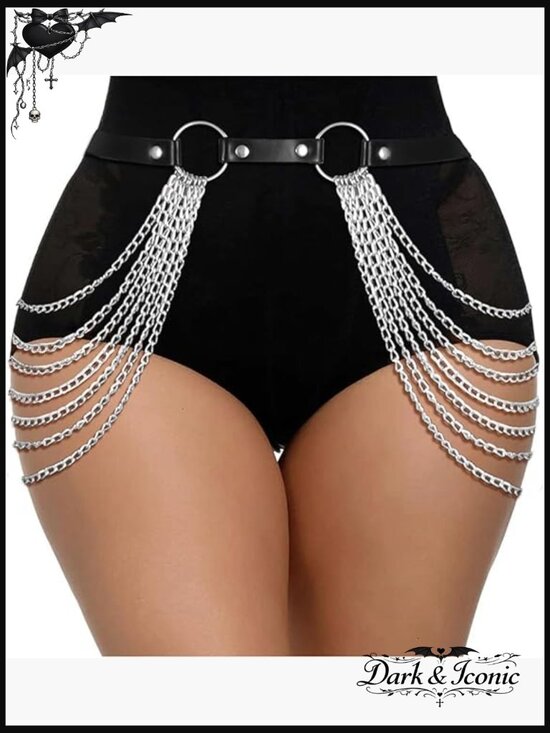 Punk Layered Waist Chain Belt Adjustable Gothic